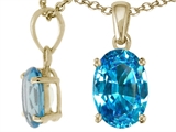 Tommaso Design™ Genuine Oval 8x6mm Blue Topaz Pendant