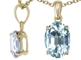 Tommaso Design™ Oval 8x6mm Genuine Aquamarine Pendant