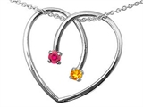 Tommaso Design™ Heart Shape 2 Stone Mothers Pendant