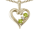 Tommaso Design™ Round 3mm Genuine Peridot Heart Pendant