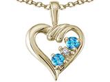 Tommaso Design™ Genuine Heart Shaped Blue Topaz Pendant