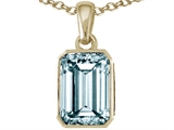 Tommaso Design™ Emerald Cut 8x6mm Genuine Aquamarine Pendant