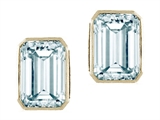 Tommaso Design™ 8x6mm Emerald Cut Genuine Aquamarine Earrings
