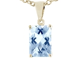 Tommaso Design™ 8x6mm Emerald Cut Genuine Aquamarine Pendant