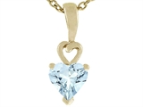 Tommaso Design™ Genuine Heart Shape Aquamarine Pendant