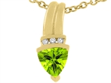 Tommaso Design™ Genuine Round Brilliant Peridot Pendant
