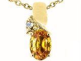 Tommaso Design™ Genuine Oval Citrine Pendant