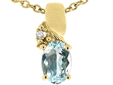 Tommaso Design™ Genuine Oval Aquamarine Pendant