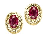 Tommaso Design™ Genuine Oval Ruby Earrings
