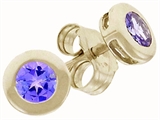 Tommaso Design™ Round 3mm Genuine Tanzanite Earrings