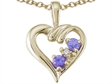 Tommaso Design™ Round 3mm Genuine Tanzanite Heart Pendant