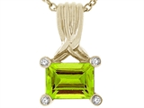 Tommaso Design™ Genuine Emerald Cut Peridot Pendant