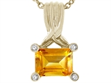 Tommaso Design™ Genuine Emerald Cut Citrine Pendant