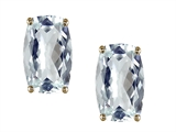 Tommaso Design™ Checkerboard European Cushion Cut Genuine Aquamarine Earrings