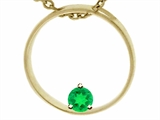 Tommaso Design™ Circle Of Love Round 4mm Genuine Emerald Pendant