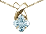 Tommaso Design™ Genuine Clover Cut Aquamarine Pendant