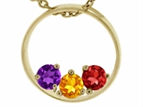 Tommaso Design™ Circle Of Love with Round Stone Mothers Pendant