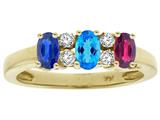 Tommaso Design™ Oval 3 Stone Mothers Ring