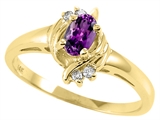 Tommaso Design™ Genuine Amethyst and Diamond Ring