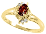 Tommaso Design™ Genuine Garnet and Diamond Ring