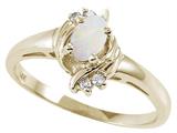 Tommaso Design™ Genuine Opal and Diamond Ring