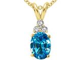 Tommaso Design™ Genuine Blue Topaz Pendant