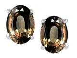 Tommaso Design™ Oval 8x6 mm Genuine Smoky Quartz Earrings