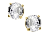 Tommaso Design™ Round 6 mm Genuine White Topaz Earrings Studs
