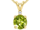 Tommaso Design™ Round 6mm Genuine Peridot Pendant