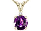 Tommaso Design™ Round 6mm Genuine Amethyst Pendant