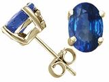 Tommaso Design™ Oval 7x5mm Genuine Sapphire Earring Studs