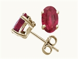 Tommaso Design™ Oval 6x4mm Genuine Ruby Earring Studs