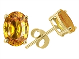 Tommaso Design™ Oval 7x5 mm Genuine Orange Sapphire Earring Studs