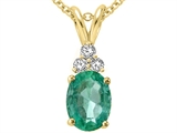 Tommaso Design™ Genuine Emerald and Damond Pendant