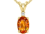 Tommaso Design™ Genuine Orange Sapphire Pendant