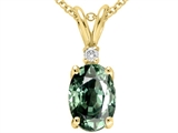 Tommaso Design™ Oval Genuine Green Sapphire Pendant