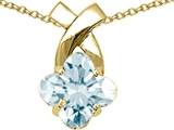 Tommaso Design™ Genuine Clover Cut Aquamarine Pendant