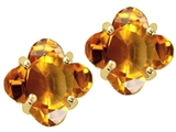 Tommaso Design™ Genuine Clover Cut Citrine Earrings