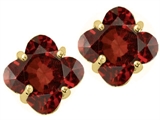 Tommaso Design™ Genuine Clover Cut Garnet Earrings