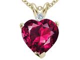 Tommaso Design™ 8mm Heart Shape Created Ruby and Genuine Diamond Heart Pendant