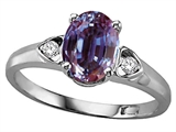 Tommaso Design™ Oval 8x6 mm Simulated Alexandrite And Genuine Diamond Ring