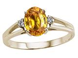 Tommaso Design™ Oval 7x5mm Genuine Yellow Sapphire Ring