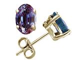 Tommaso Design™ Oval 7x5mm Simulated Alexandrite Earrings Studs