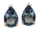 Tommaso Design™ Pear Shape 7x5mm Simulated Alexandrite Earrings