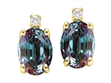 Tommaso Design™ Simulated Alexandrite And Genuine Diamond Earring