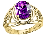 Tommaso Design™ Large Oval Genuine Amethyst Ring.