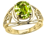 Tommaso Design™ Oval 10x8 mm Genuine Large Peridot Ring