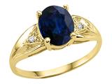 Tommaso Design™ Genuine Oval Sapphire and Diamond Ring
