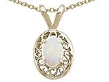 Tommaso Design™ Oval 5x3mm Genuine Opal Pendant