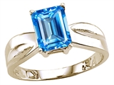 Tommaso Design™ Emerald Cut 8x6 mm Genuine Blue Topaz Ring